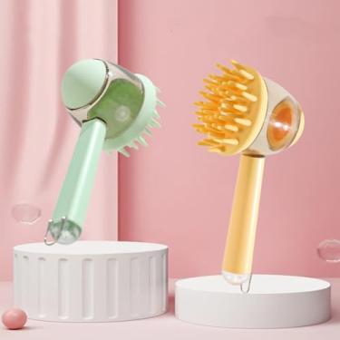 Imagem de Silicone Massageador Escova De Banho Para Pets Com Dispenser Para Shampoo(Amarelo)