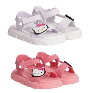 Imagem de Kit 2 Pares Sandália Infantil Hello Kitty Menina Estilosa e Confortáve