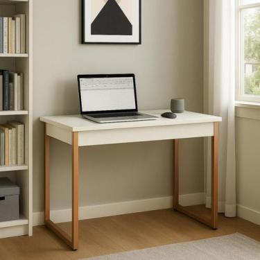 Imagem de Mesa de Computador Escritório Estilo Industrial Moderna Estrutura em A