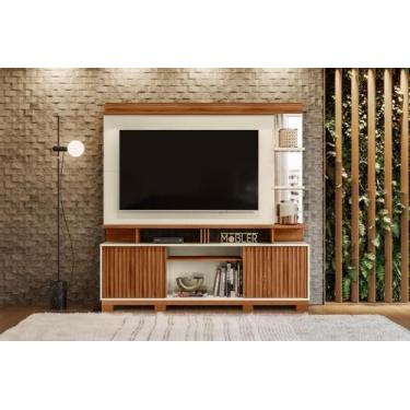 Imagem de Estante Home Denver 1.8 Cinamomo Mel/Off White/Carrara - Mobler