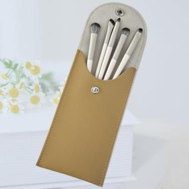 Imagem de Conjunto de 5 pincéis de sombra, portátil, macios, pincéis de maquiagem para corretivo, sobrancelhas, delineador