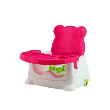Imagem de Cadeira Booster de Alimentação Refeição Portátil para Bebê Ursinho até 15Kg Multmaxx (Rosa)