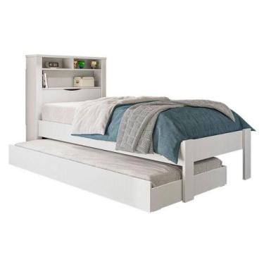 Imagem de Cama Solteiro Com Auxiliar Invicta Branco Brilho - Santos Andirá