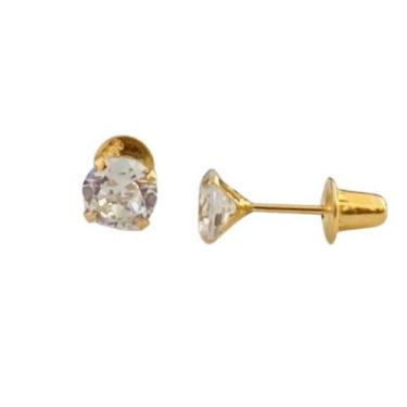 Imagem de Brinco Ouro 18k com Zircônia 4mm - 0.32 - Ishizaki Alianças E Joias