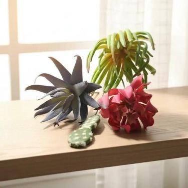 Imagem de KIT Suculentas E Cactus Sortidos Artificiais Sem Vaso Só Planta - NOVI