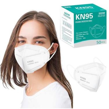 Imagem de Máscara facial SDIW KN95 50 unidades, 5 camadas, respirável, branca