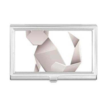Imagem de Origami — Porta-cartão geométrico abstrato com estampa de gato