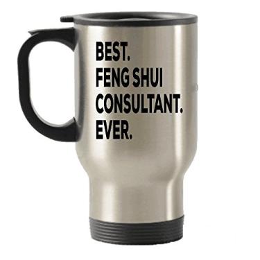 Imagem de Caneca de viagem Feng Shui Consultant – Melhor consultor Feng Shui já viagem – Use para chá de casa ou ideia de presente – Chá quente chocolate cacau – Presente de agradecimento cuidadoso