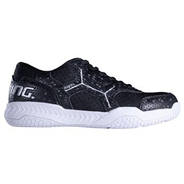 Imagem de Salming Rival Tênis masculino de squash (branco/supersônico) e preto/branco (quash, raquete, vôlei, floorball), Preto/branco, 39