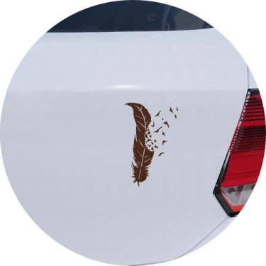 Imagem de Adesivo de Carro Caneta Pena de Pássaros - Cor Marrom - Melhor Adesivo