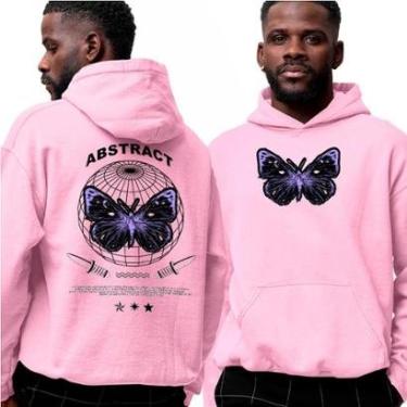 Imagem de Moletom Estampado Algodão‎ Abstract Butterfly Street Purple-Unissex