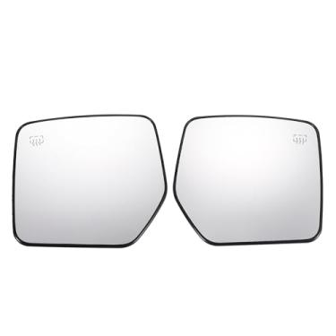 Imagem de X AUTOHAUX Par de reposição de vidro retrovisor esquerdo direito do carro com placa de suporte vidro branco aquecido para Jeep Compass Patriot 2007-2017