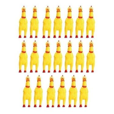 Imagem de Kit 10 Brinquedos Pet Mordedor Borracha Frango Galinha para cães cacho