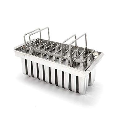 Imagem de Kit de moldes de picolé de aço inoxidável, 20 peças, suporte de palito de sorvete, cabeça redonda, ranhurada