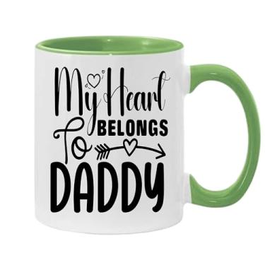 Imagem de SpreadPassion Caneca de café My Heart Belongs To Daddy, presente para namorado e namorada, ideia de presente de dia dos namorados, presente para marido e esposa, ideia de presente de aniversário do