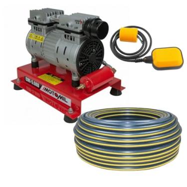 Imagem de Compressor para Captar Água em Poço Semi Artesiano até 60 Metros 127V + Bóia Elétrica Bivolt + 100 Metros de Tubo