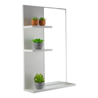 Imagem de Armário Para Banheiro Com Espelho Liege A Branco 68cm