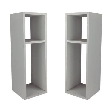 Imagem de Conjunto Mesa De Cabeceira Pequena 20x20x60cm Branco Quarto Sala