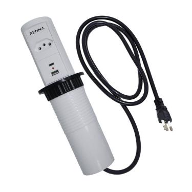 Imagem de Torre De Tomada Automática Com 1 Tomadas + 2 Usb + Carregamento Wireless Renna