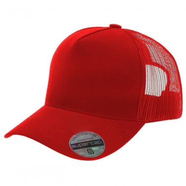 Imagem de Boné Aba Curva Trucker Frente Americana Liso Supercap 26427 Vermelho