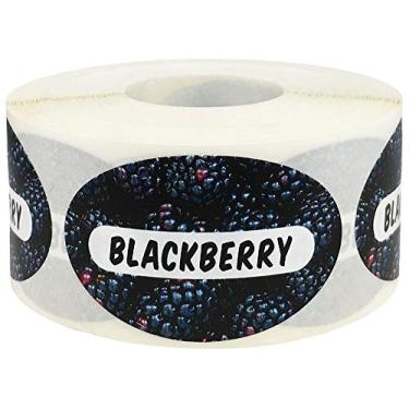 Imagem de Etiquetas para alimentos BlackBerry Grocery Store 3,25 x 5 cm, formato oval, total de 500 adesivos