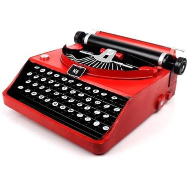 Imagem de Máquina De Escrever Retrô Modelo De Metal Máquina De Escrever Manual Máquina De Escrever Elétrica Vintage Ornamentos De Decoração De Casa Adereços Feitos à Mão