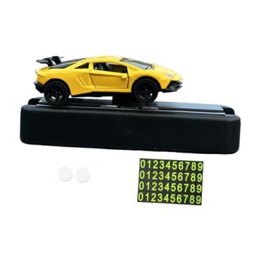 Imagem de Dynwave Modelo de Carro Brinquedo 1/64 com Placa de Estacionamento para Decoração de Console, Amarelo, Tamanho real