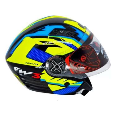 Imagem de Capacete Moto Aberto FW3 X Open Up Fox 58 com Viseira Cristal Óculos I