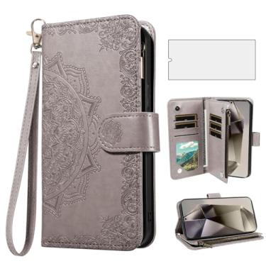 Imagem de Asuwish Capa de celular para Samsung Galaxy S24 Ultra 5G capa carteira celular com protetor de tela de vidro temperado e flor flip porta-cartão de crédito suporte suporte S24Ultra 24S S 24 24Ultra