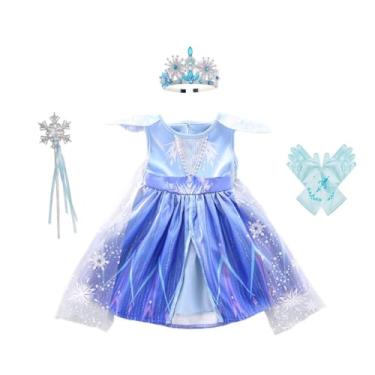 Imagem de Dressy Daisy Fantasia de fantasia de rainha da neve para bebês meninas com coroa acessórios tamanho 3-6 meses azul 267