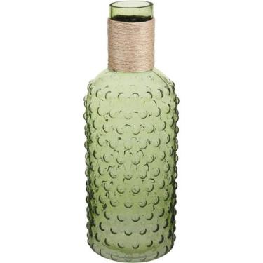Imagem de DIJON GARRAFA DECORATIVA 35x13x13cm VIDRO VERDE - HOMECO