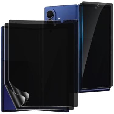 Imagem de DYNASCO 2 conjuntos de protetores de tela de privacidade para Samsung Galaxy Z Fold 7, película de TPU flexível anti-espionagem interna + película de vidro temperado frontal para Samsung Galaxy Z Fold