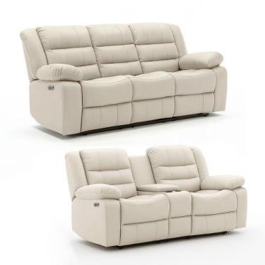 Imagem de Conjunto Sofás 2 e 3 Lugares Elétricas Sala de Cinema Oscar com Massag