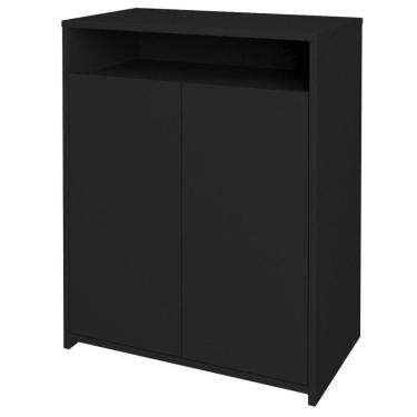 Imagem de Balcão Para Escritório 2 Portas Com Nicho Cole Preto