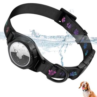 Imagem de Coleira de cachorro Air Tag, IP67 à prova d'água para coleira de ar (G, preta)