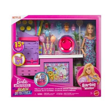 Imagem de Conjunto Barbie Mistérios Praia Detetives Estação De Algodão Mattel JFV67
