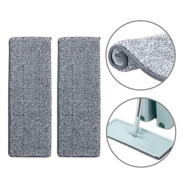 Imagem de Kit 2 Refil Para Mop Flat 33 X 12Cm Microfibra Base Aderente