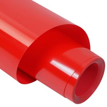 Imagem de TORC Rolo de vinil de transferência de calor PU vermelho HTV 30,5 cm x 6 m ferro em vinil para camisetas artesanais - Fácil de cortar e remover ervas daninhas para design de transferência de calor