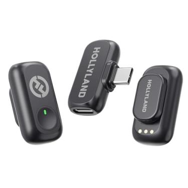 Imagem de Hollyland LARK A1 Mini Duo – Microfone Sem Fio Mini para iPhone 15/16 e Android (2TX + USB-C RX), Microfone Magnético para YouTube, TikTok, Podcast e Vlogs (Preto, sem Case de Carregamento)