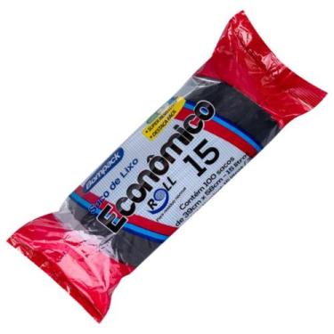 Imagem de Saco de lixo preto bompack 15l com 100 unidades