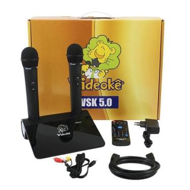 Imagem de VIDEOKÊ VSK 5.0 COM 11.999 MÚSICAS MAIS 2 MICROFONES SEM FIO PROFISSIO