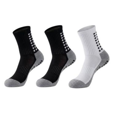 Imagem de Kit 3 Pares De Meia Esportiva De Futebol Antiderrapante - Pari, Quadra