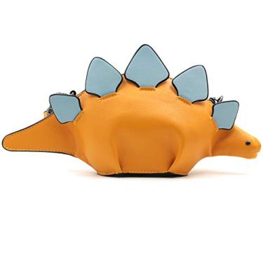 Imagem de Ondeam Bolsas de ombro de dinossauro, bolsa transversal de poliuretano estegossauro, para meninas e mulheres, Amarelo 1, Medium