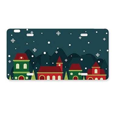 Imagem de DIYthinker Placa de carro para decoração de casa de árvore de neve, floco de neve, placa de carro em aço inoxidável