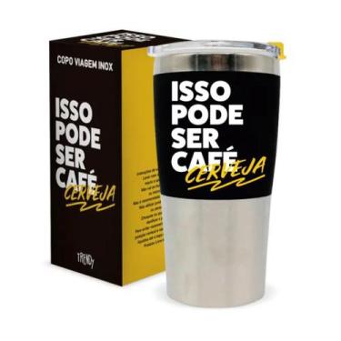 Imagem de Copo Térmico De Aço Inox 450ml Trendy Isso Pode Ser Café