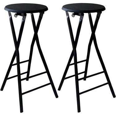 Imagem de Banco de bar dobrável portátil de 28 polegadas/70 cm, cadeira alta redonda dobrável, banco dobrável que economiza espaço para festa de acampamento em RV, capacidade de carga de 330 libras, p