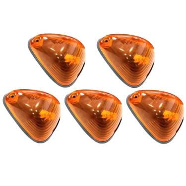Imagem de KACEPAR Pacote com 5 indicadores de luz LED âmbar montada na superfície, marcador de cabine de lente âmbar, kit de luzes de corrida no teto superior, compatível com Ford 1999-2016 150 250 350 450 550