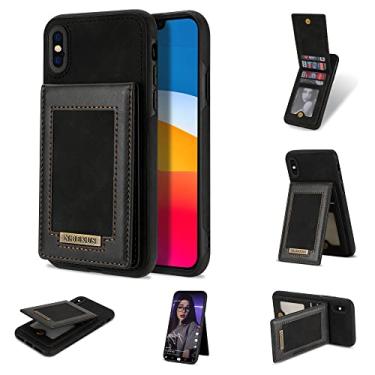 Imagem de Capa compatível com iPhone Xs X 10 10s com suporte de couro para cartão de crédito, fecho magnético, acessórios para celular, capa flip para iPhoneX, iPhoneXs, iPhone10 i, PhoneX SX, 10x 10xs X,