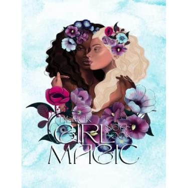 Imagem de Caderno de composição mágica para meninas negras: caderno pautado largo para meninas, adolescentes e adultos - afro-americanos