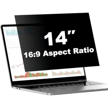 Imagem de Pozlle Protetor de tela de privacidade para laptop de 14 polegadas para monitor de computador widescreen 16:9 - filtros de privacidade de luz azul antirreflexo e película protetora de privacidade